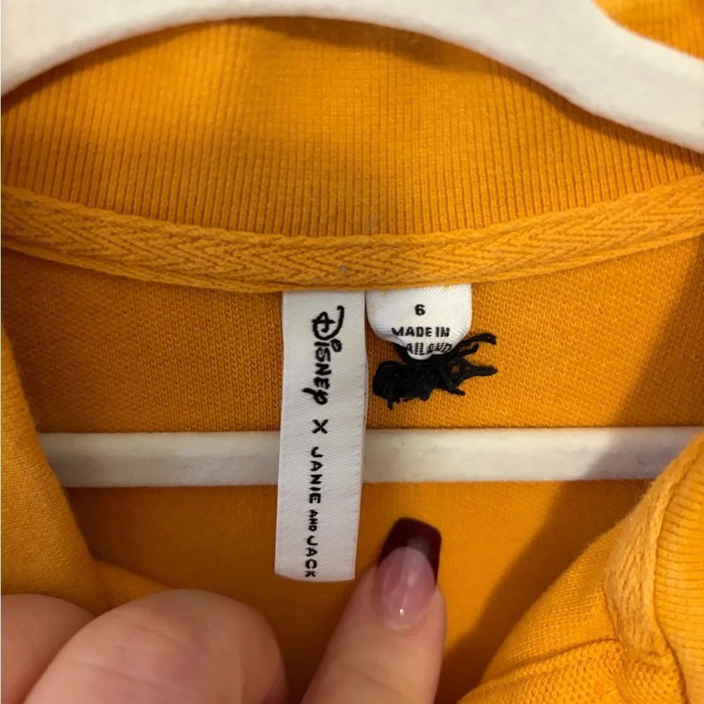 Janie and Jack x Disney Mustard Polo with Embroidered Mickey Mouse size 6